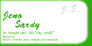 jeno sardy business card
